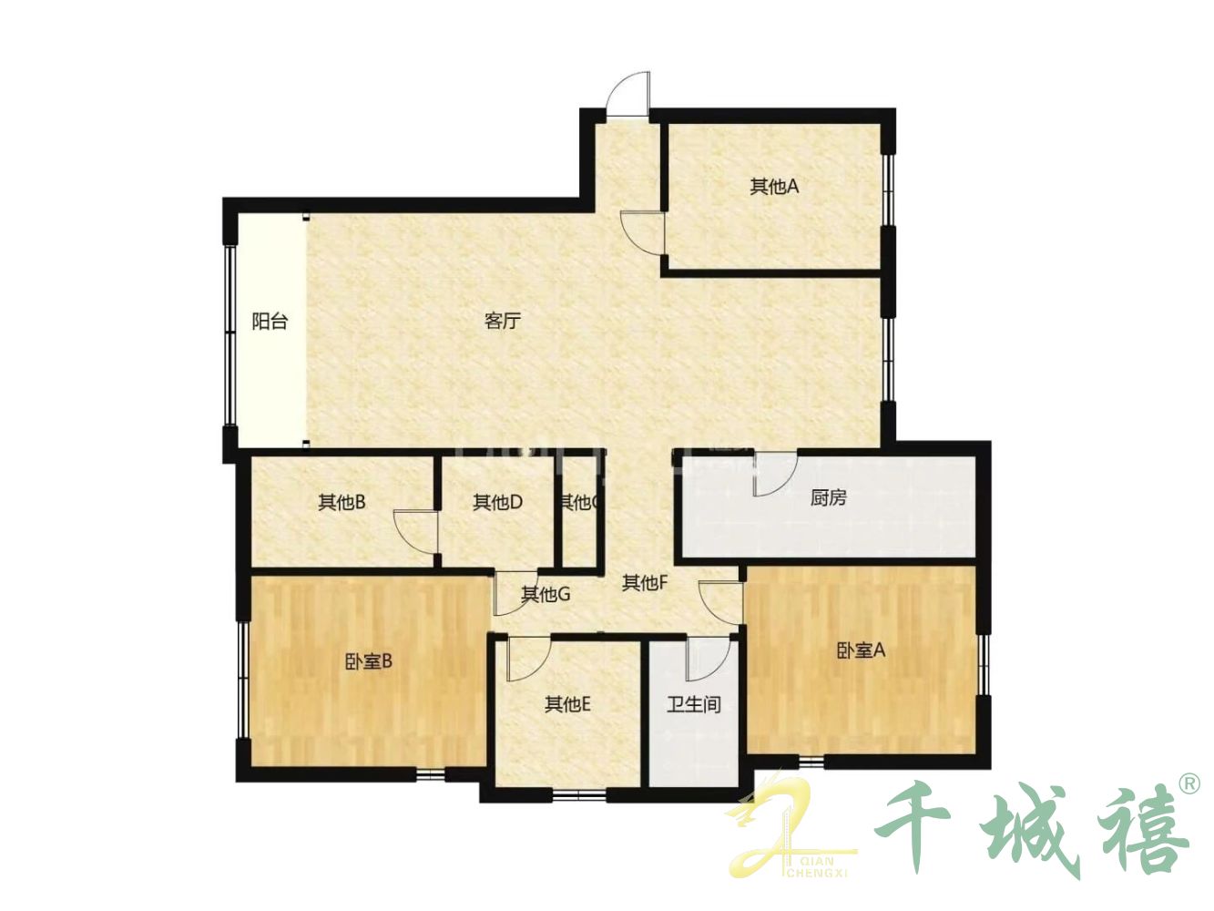 美的城  4室2厅2卫   238.00万户型图