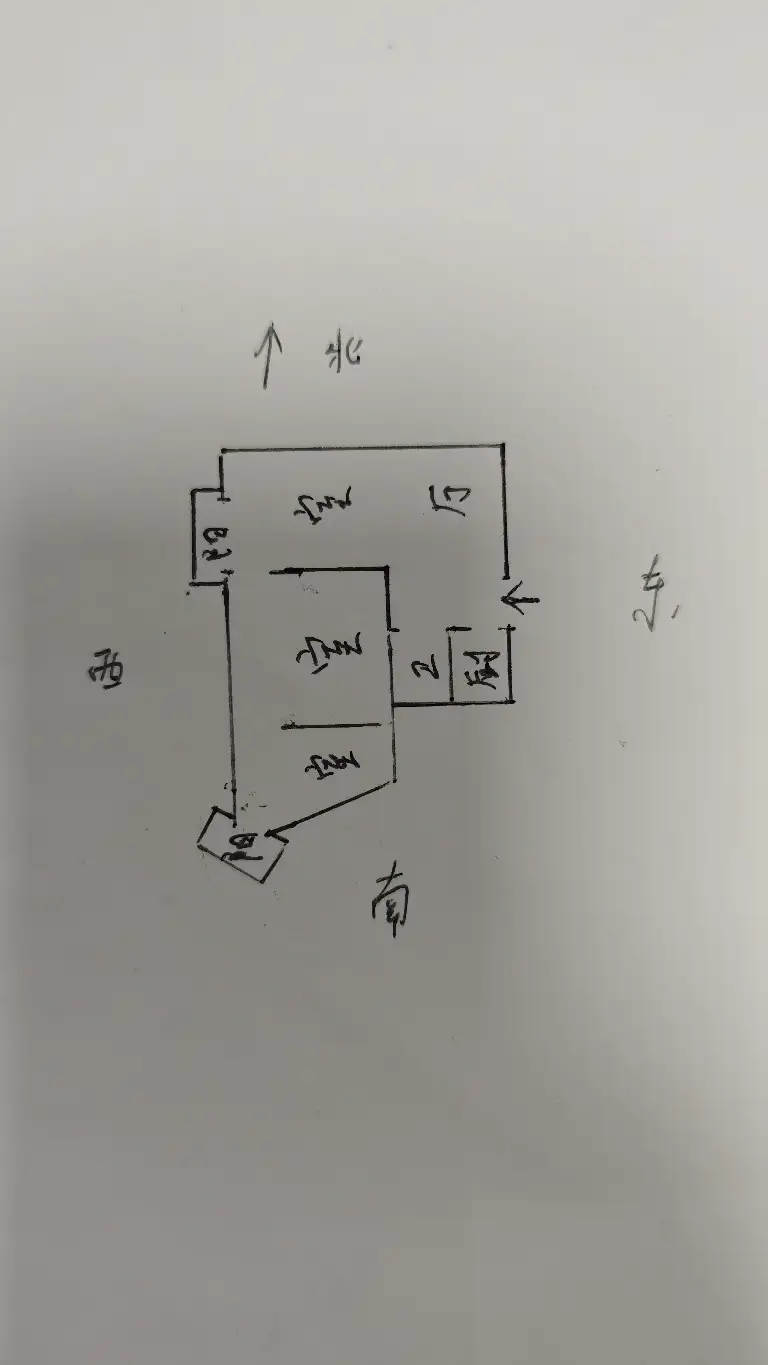 卓昱北苑  3室1厅1卫   2000.00元/月户型图