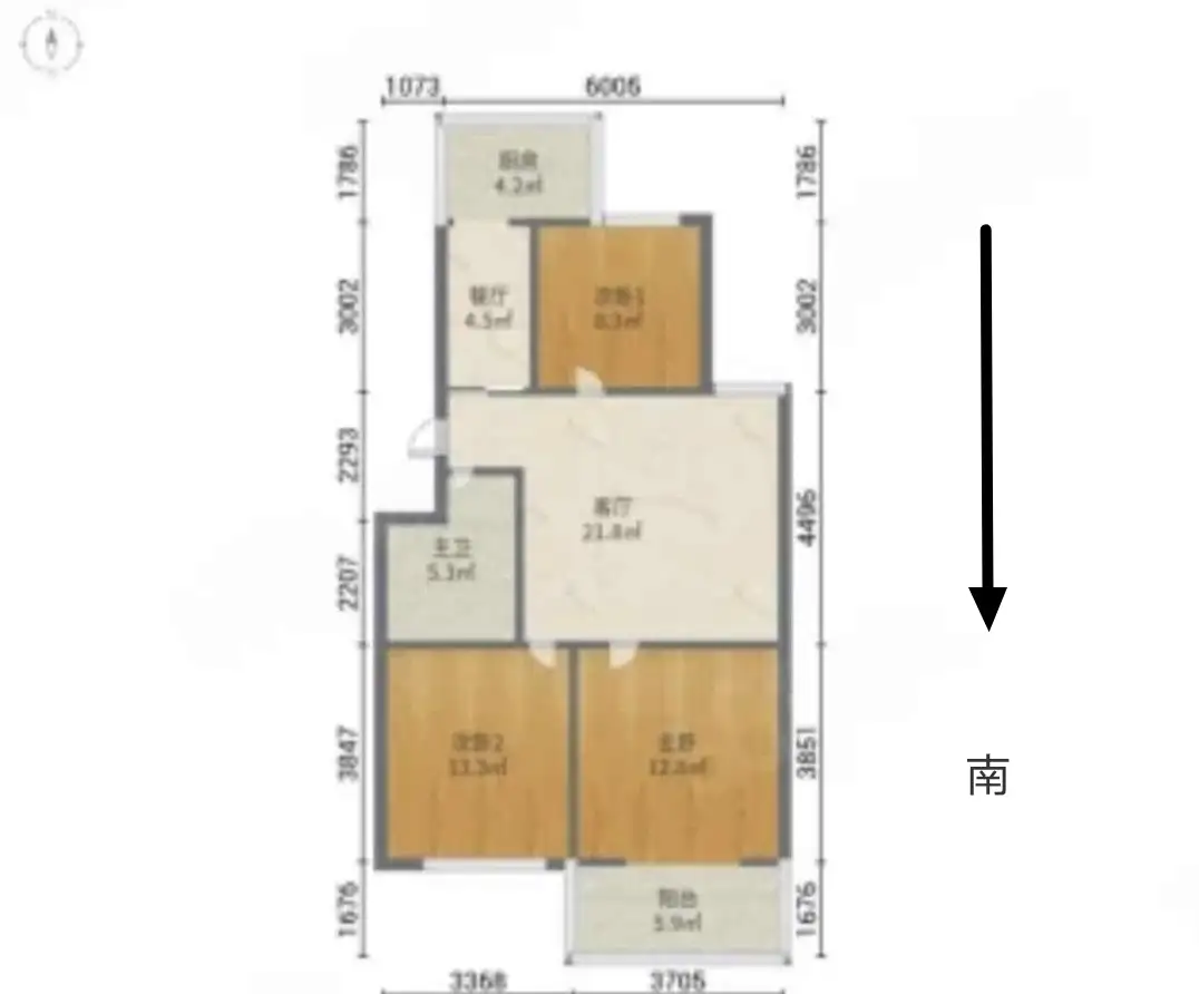 光华苑三期  3室1厅1卫   75.00万户型图