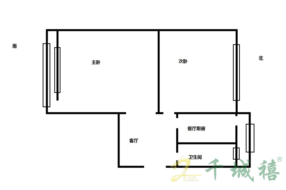 电力小区  2室1厅1卫   55.00万户型图