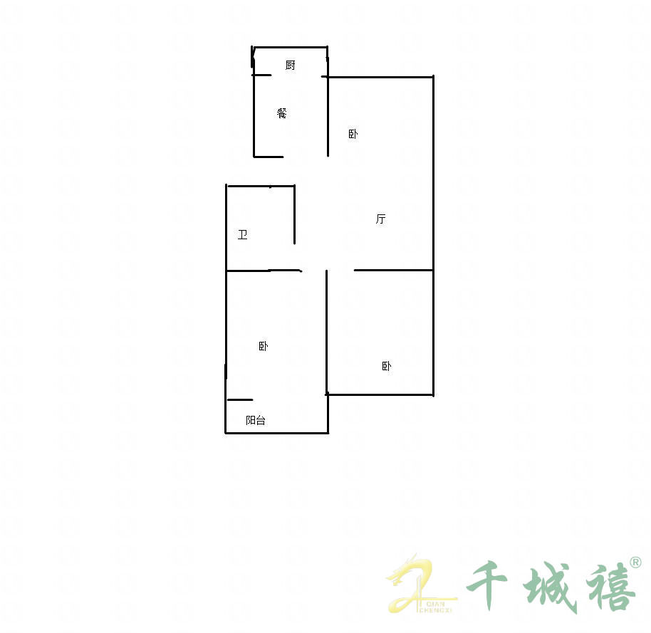 贸易街甲117号院（五金站家属院）  3室1厅1卫   80.00万户型图