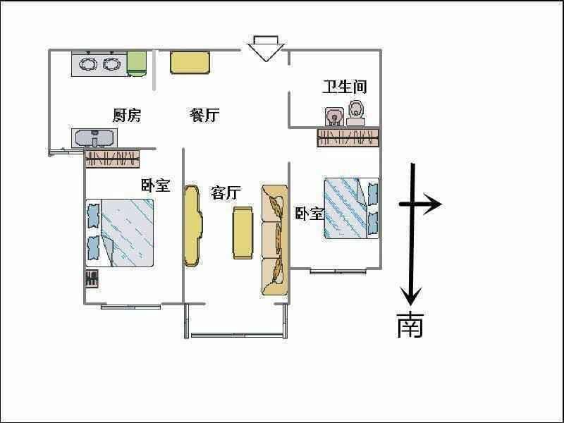 赵都新城郎和园  2室2厅1卫   95.00万室内图