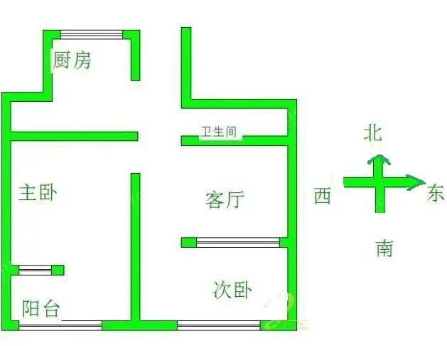 开元小区  2室1厅1卫   45.00万户型图