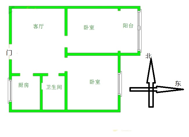 邯钢路17号院（邯运三号院）  2室1厅1卫   66.00万