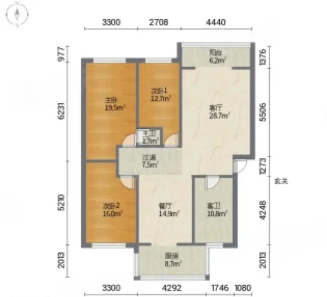 广安小区  3室2厅1卫   2500.00元/月室内图