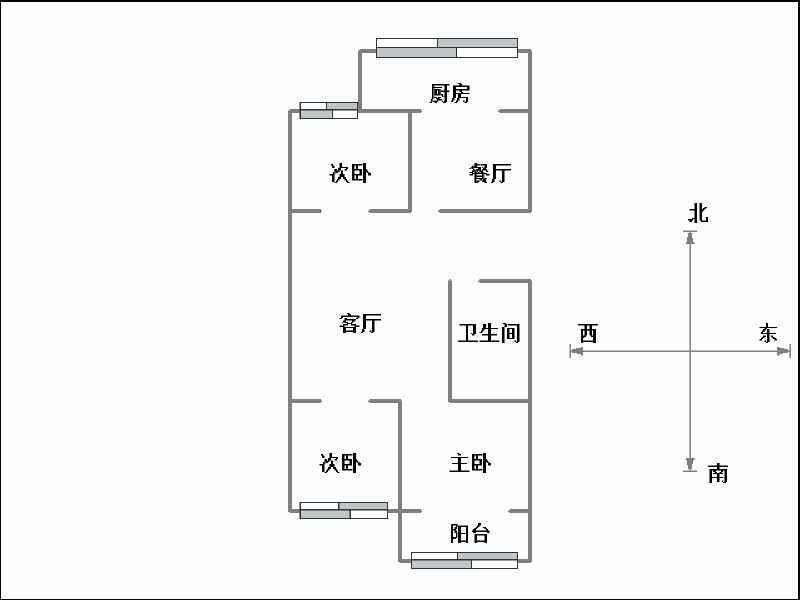 北海庄园二期  3室2厅1卫   79.00万室内图