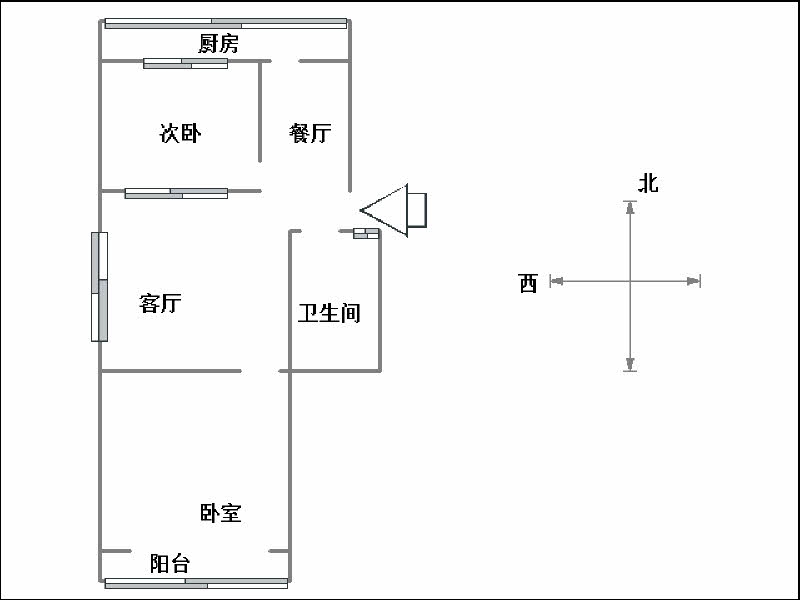 滏东大街法院楼  2室2厅1卫   800.00元/月户型图