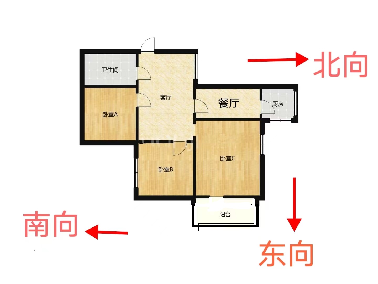 罗三生活区  3室1厅1卫   70.00万室内图1