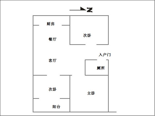 浴新南大街141号院  3室2厅1卫   65.00万户型图