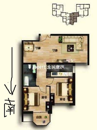 赵都新城美和园  2室2厅1卫   79.00万室内图1