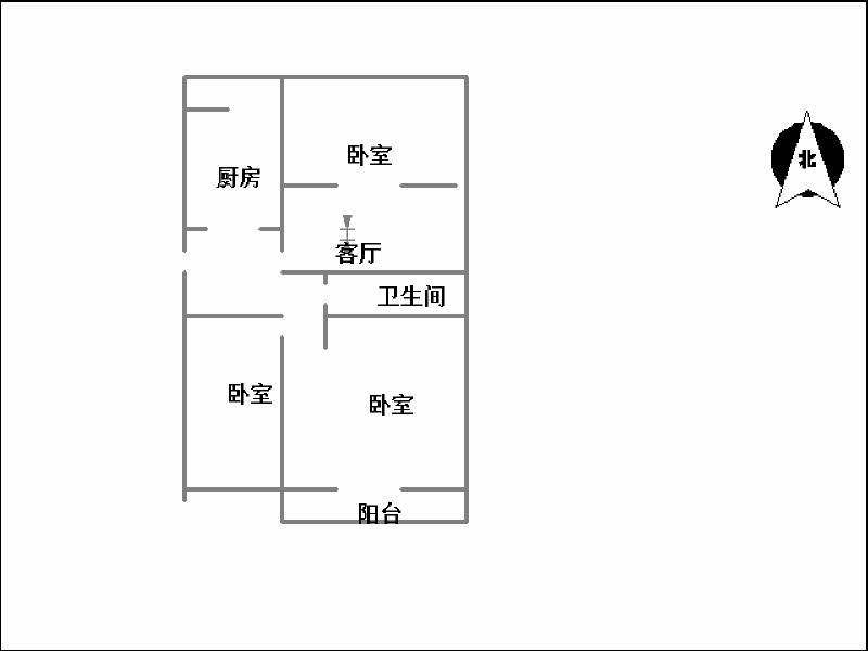 建材家属院  3室2厅1卫   59.00万室内图