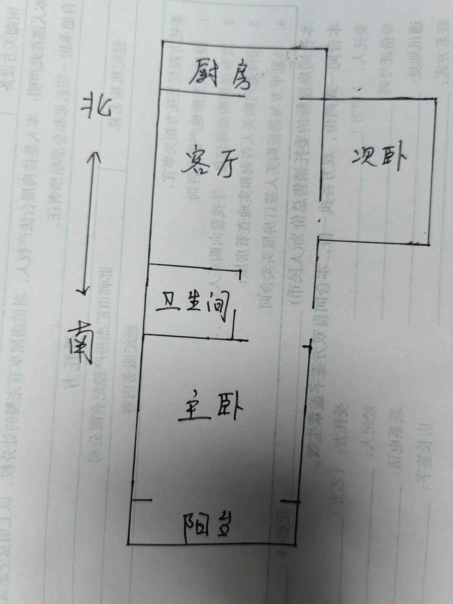 百岭小区  2室2厅1卫   800.00元/月室内图1