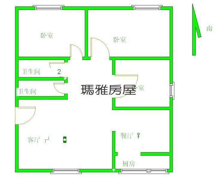 苹果怡园  3室2厅2卫   110.00万室内图