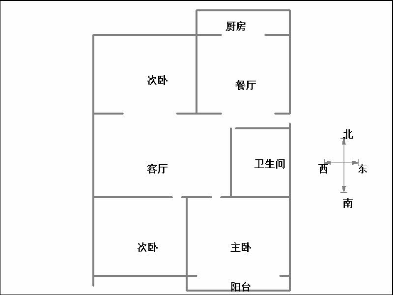 创鑫三期（阳光嘉园，东柳东街69号）  3室2厅1卫   73.00万户型图