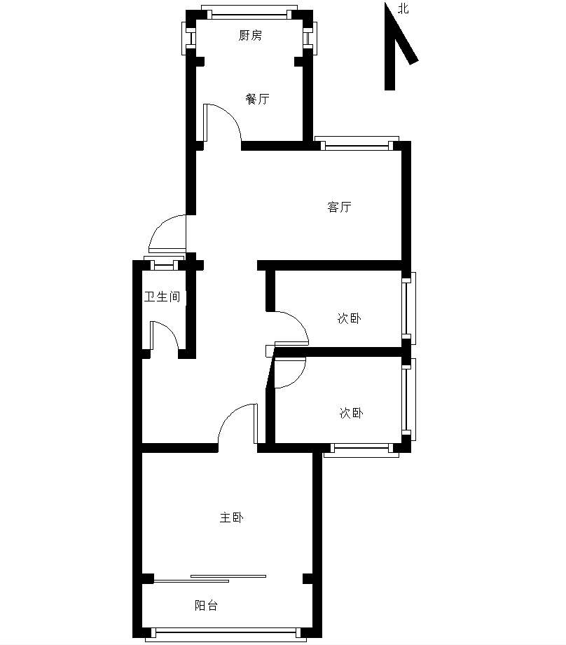 二十九中家属楼  3室2厅1卫   63.00万室内图1