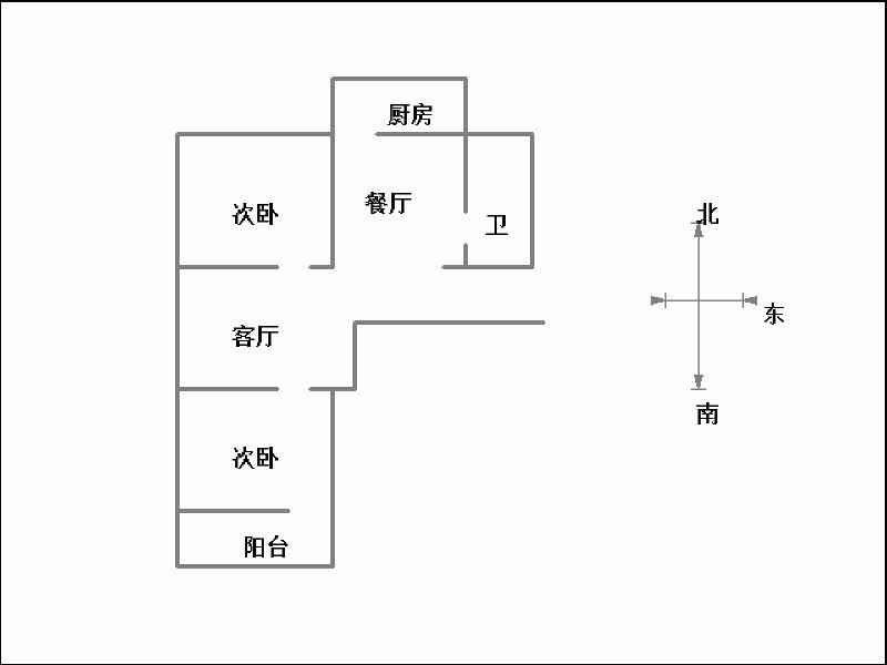 邯郸县乡镇企业局家属院  2室2厅1卫   800.00元/月室内图