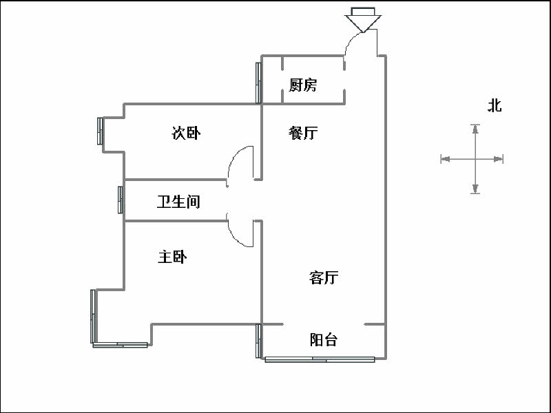 华信山水文苑南院（逸园小区）（一期）  2室2厅1卫   90.00万户型图