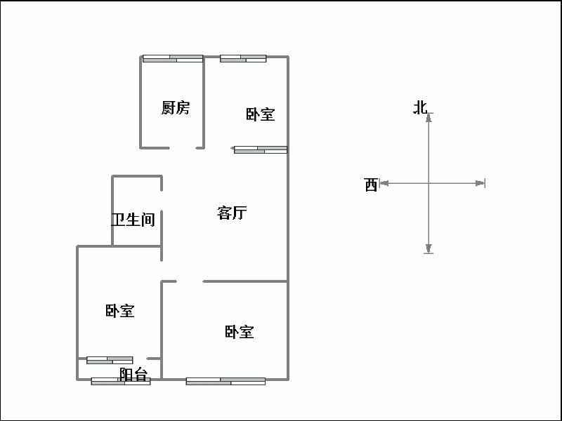 传输局家属院  3室2厅1卫   72.00万室内图