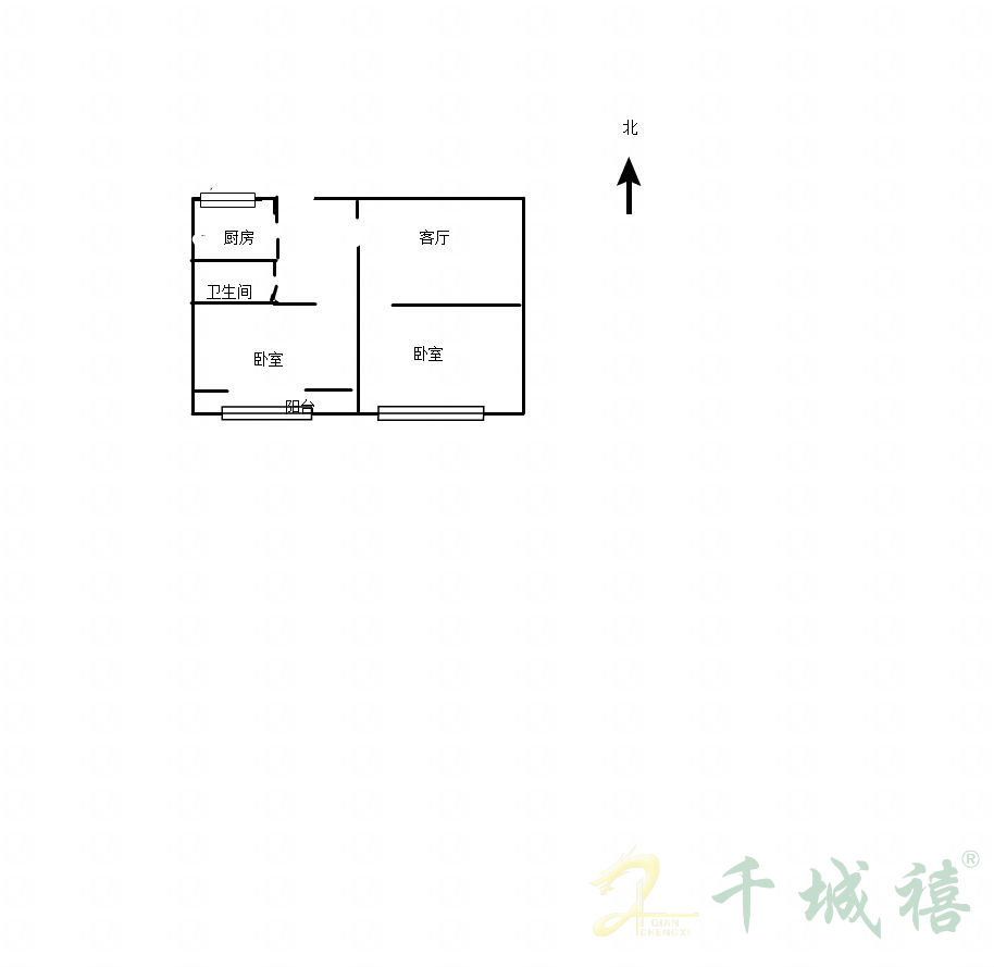 学院北路97号院  2室1厅1卫   52.00万户型图