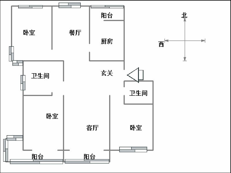 华信山水文苑南院（逸园小区）（一期）  3室2厅2卫   165.00万户型图