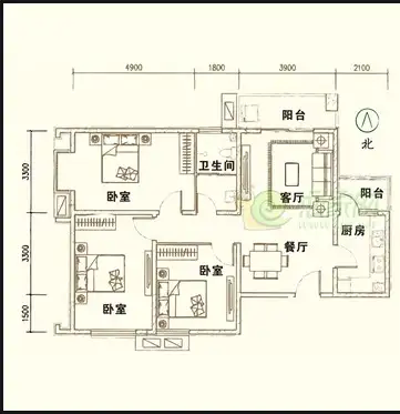 金世纪花园  3室2厅2卫   96.00万