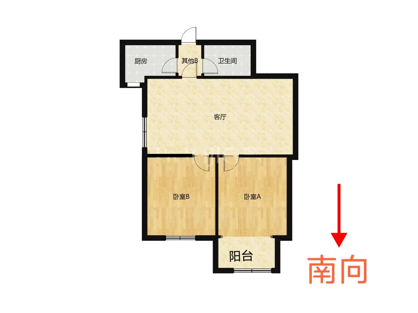 和畅花园  2室2厅1卫   1500.00元/月室内图