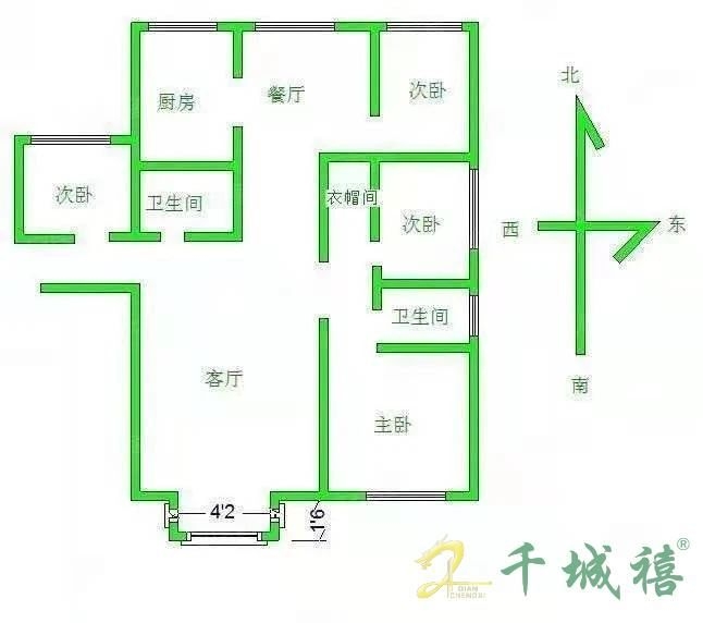 赵都新城金和园  4室2厅2卫   160.00万户型图