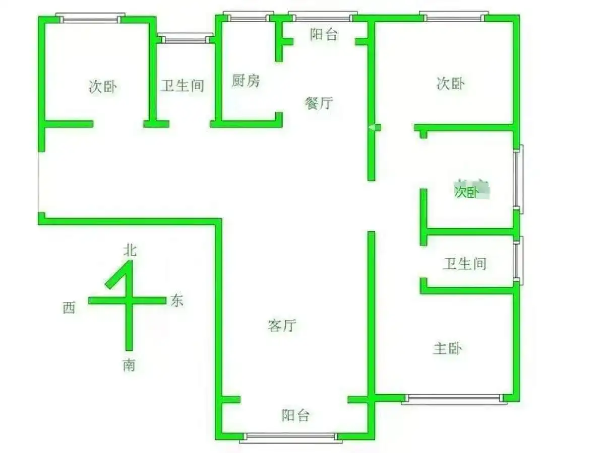 美的城  4室2厅2卫   240.00万户型图