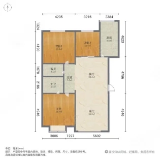 家和南苑  3室2厅2卫   150.00万户型图