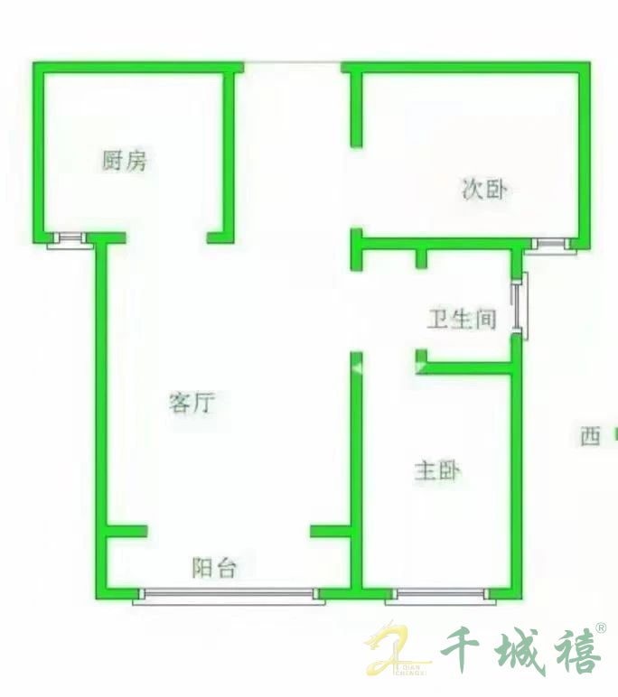 美的时代城  2室2厅1卫   106.00万室内图