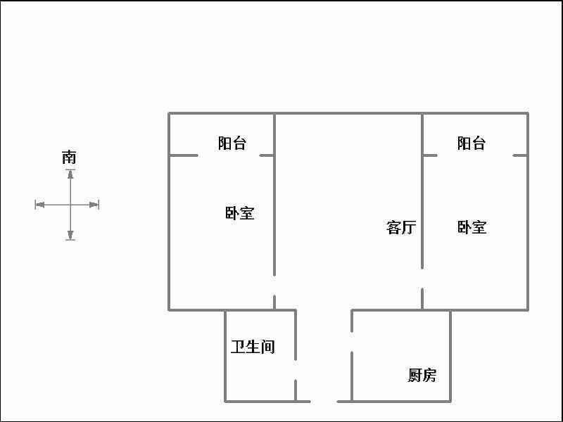 渚河路100号院  2室1厅1卫   1200.00元/月室内图