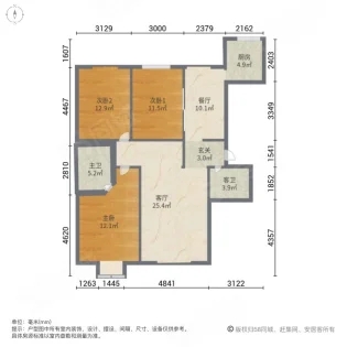 星城国际  3室2厅2卫   185.00万室内图1