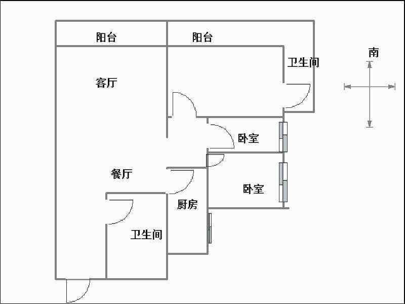 明珠花园C区  3室2厅2卫   135.00万室内图