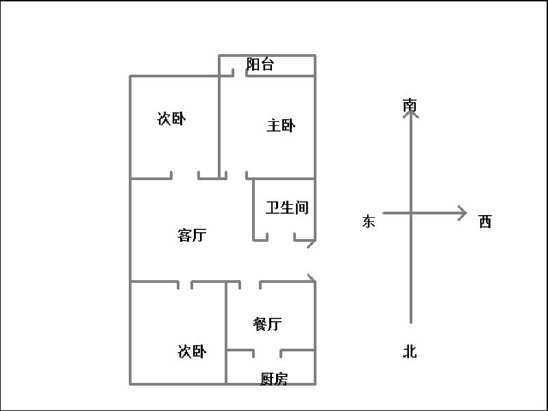 城东街25号院  3室2厅1卫   85.00万室内图