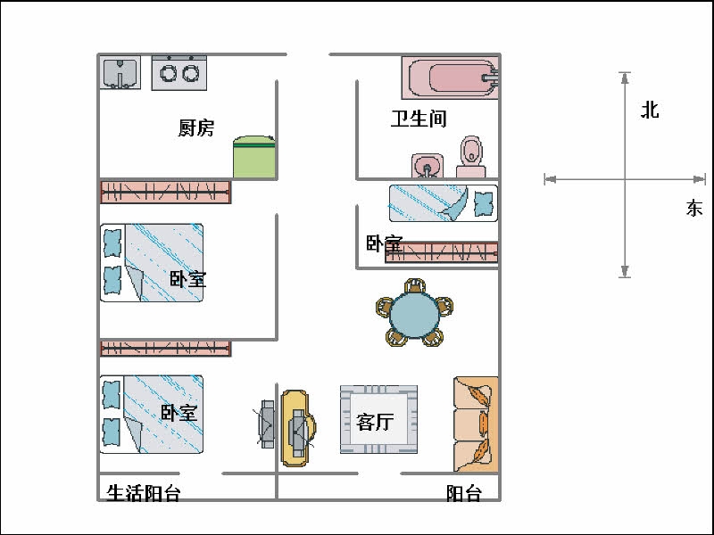 滏水名居  3室2厅1卫   118.00万室内图