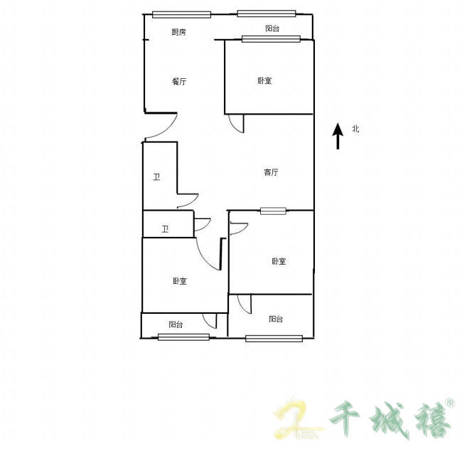 空中花园  3室2厅2卫   105.00万