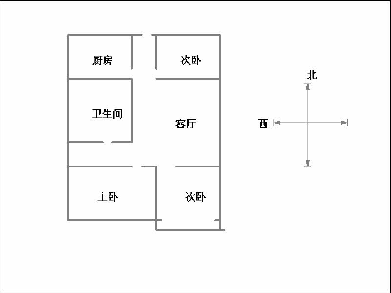 邯郸县乡镇企业局家属院  2室2厅1卫   66.00万室内图