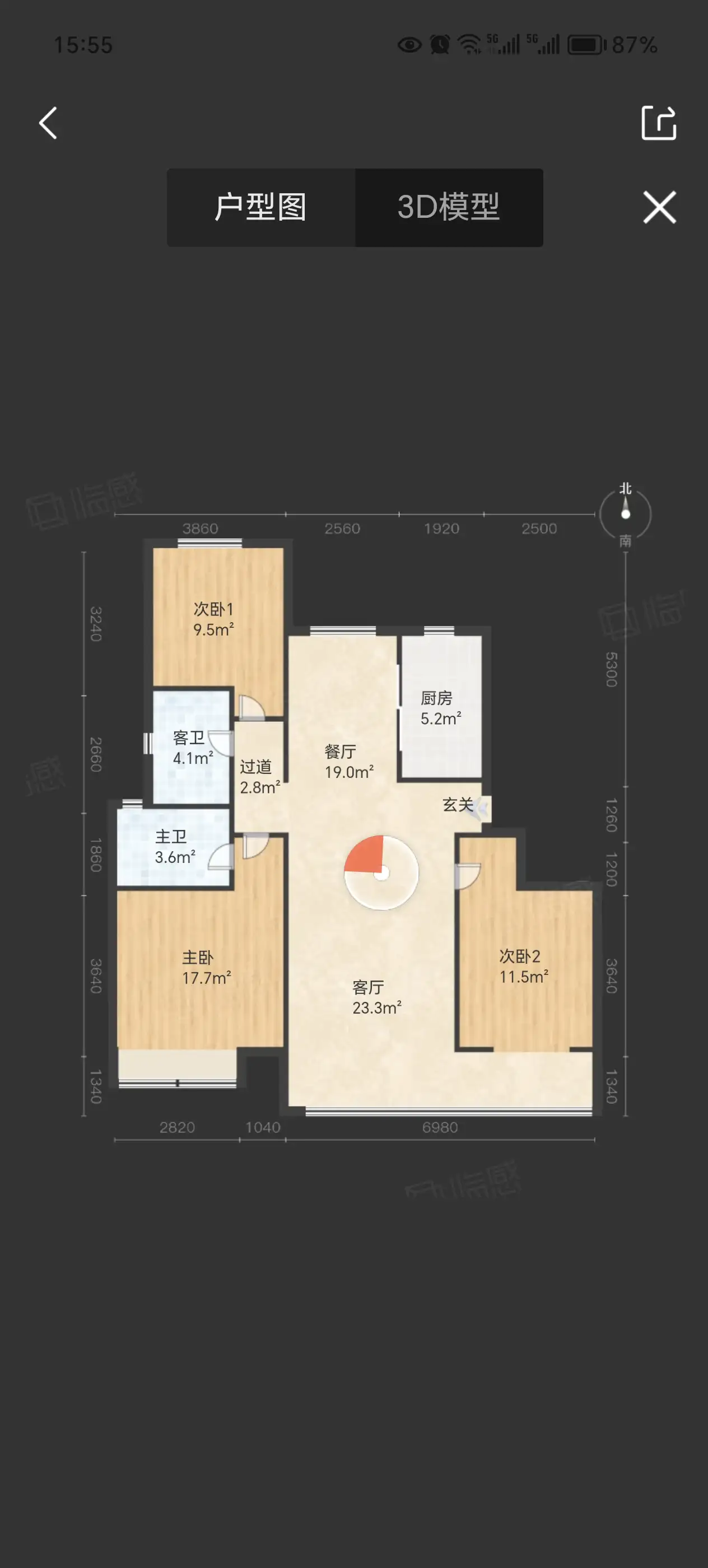 天正君悦府  3室2厅2卫   150.00万室内图