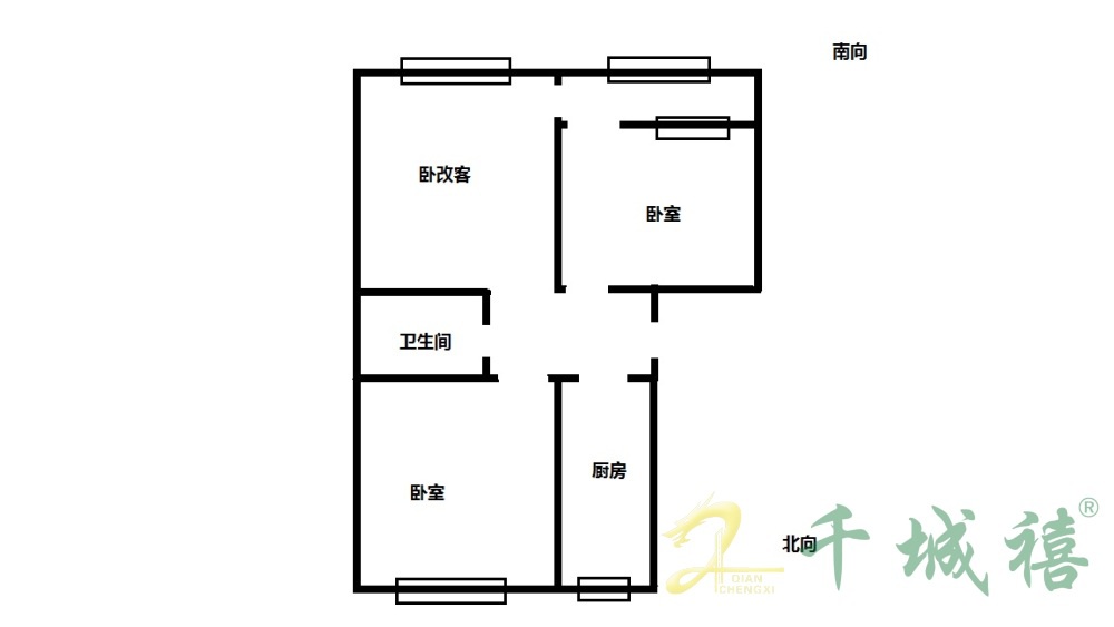 邯钢罗二生活区  3室1厅1卫   59.00万户型图