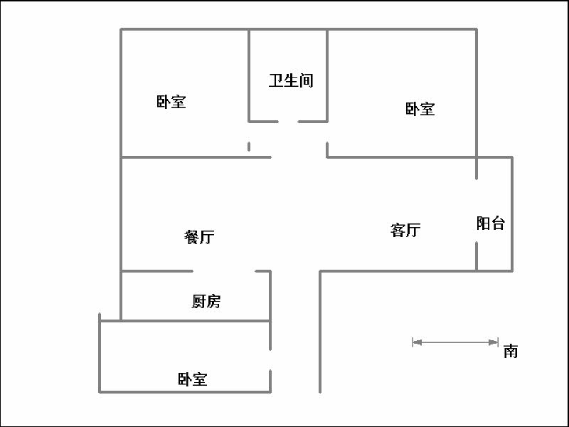 美的时代城  3室2厅1卫   138.00万室内图