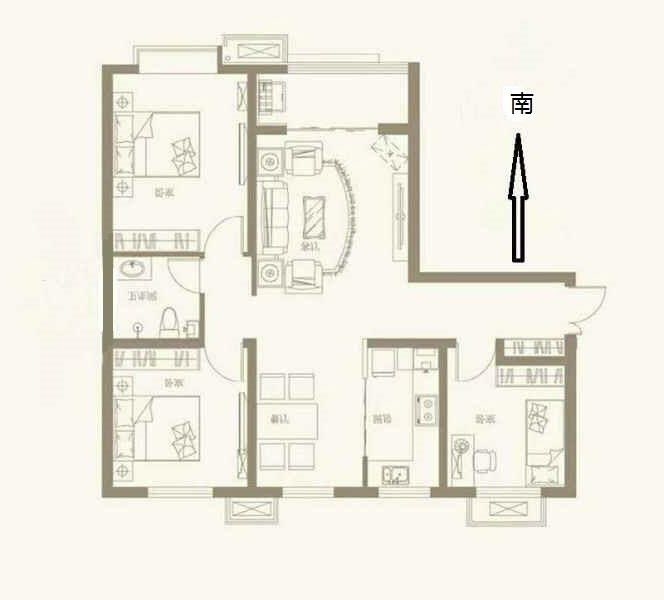 赵都新城文和园  3室2厅1卫   1500.00元/月室内图