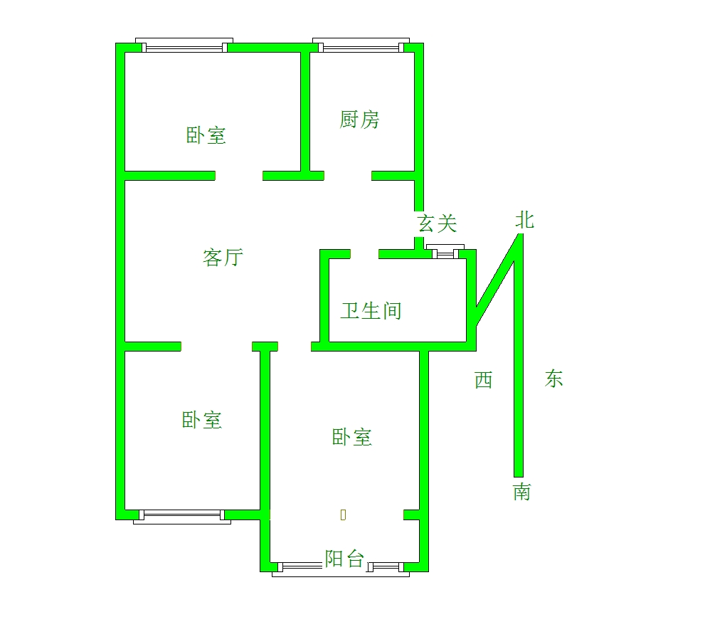 和平路公安巷家属院  3室1厅1卫   65.00万室内图1