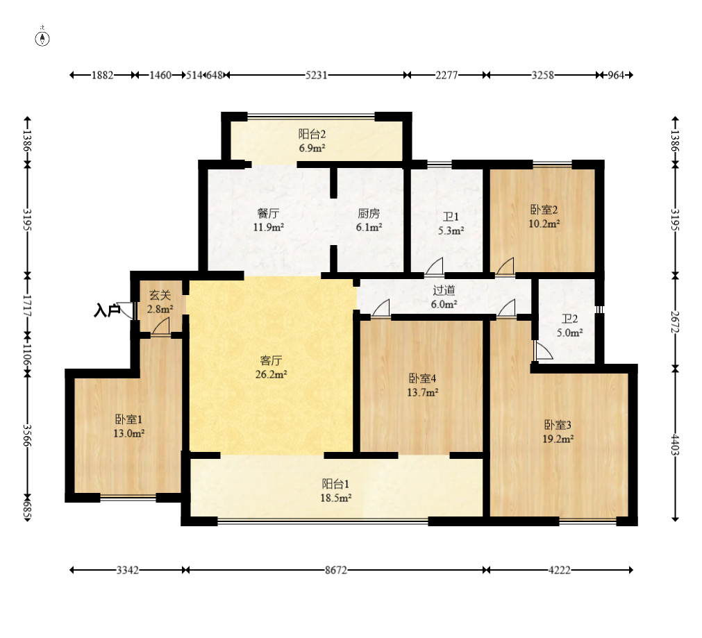 润和湘江天地天悦湾 4室2厅2卫 220.0万 润和湘江天地天悦湾 4室2厅2卫 220.0万户型图