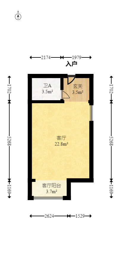 中交里城  1室0厅1卫   36.80万室内图1