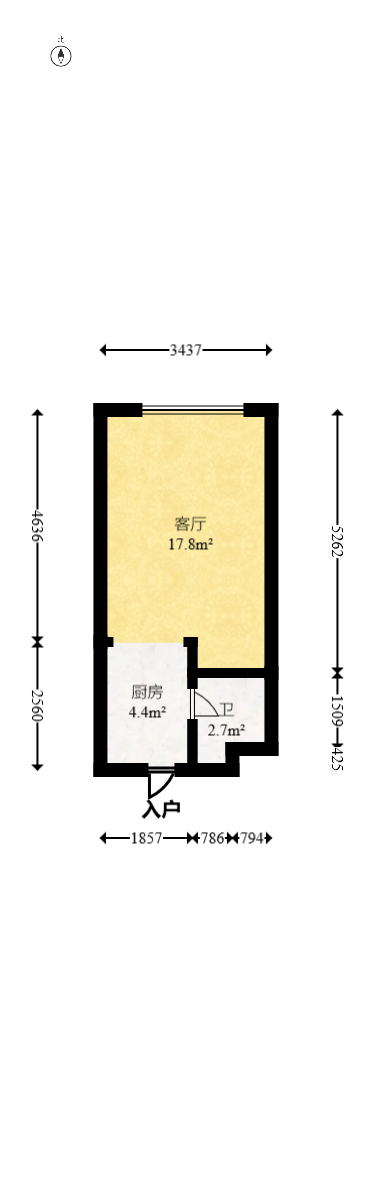 碧桂园翘楚棠  1室1厅1卫   22.80万室内图1