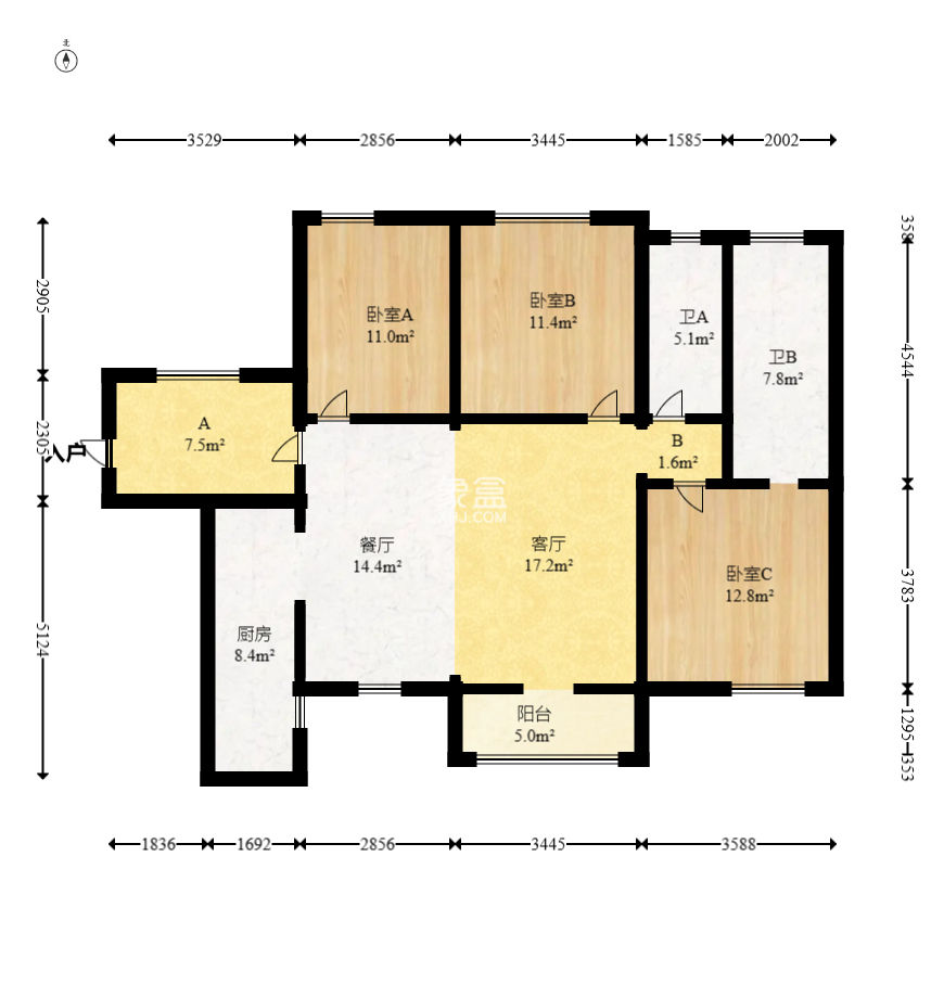 佳兆业君汇上品  3室2厅2卫    48.0万