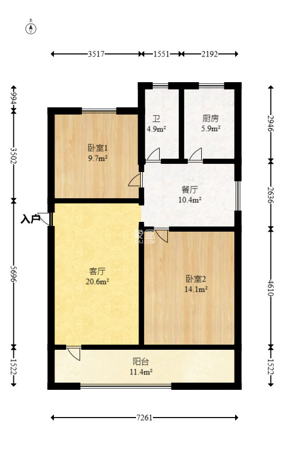 火星开发区七片  2室2厅1卫   37.00万