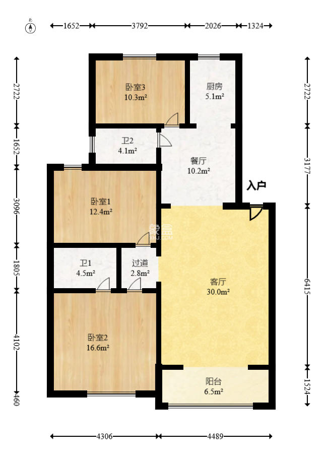 长高圆梦佳苑  3室2厅2卫    66.8万 长高圆梦佳苑  3室2厅2卫    66.8万户型图