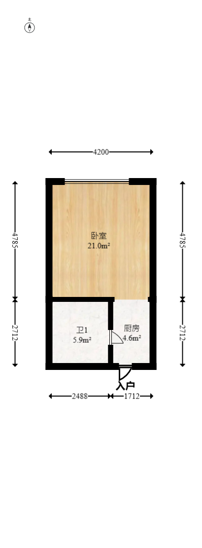 江山帝景哈佛  1室0厅1卫    30.98万室内图1