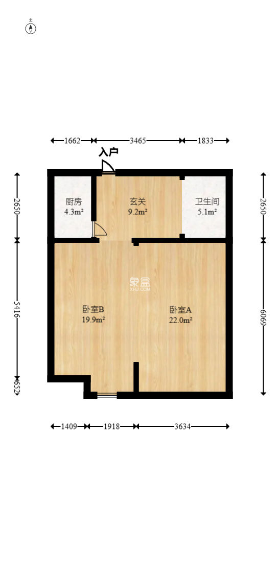 鑫遠(yuǎn)紫樾香山二期  1室1廳1衛(wèi)   98.00萬(wàn)